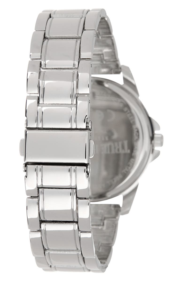 True Religion Chronograph Bracelet Watch, 44.1mm, Alternate, color, Silver