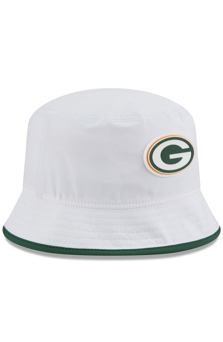 New Era Men's New Era White Green Bay Packers 2025 NFL Training Camp Stretch Bucket Hat, Alternate, color, White