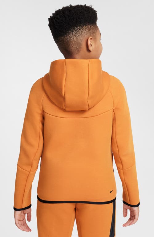 Nike Sportswear Tech Fleece Big Kids' Full-zip Hoodie In Orange
