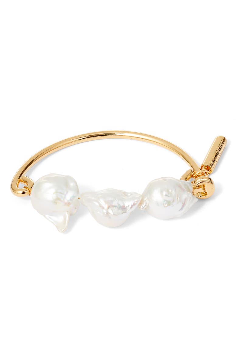 Timeless Pearly Baroque Pearl Cuff Bracelet, Main, color,
