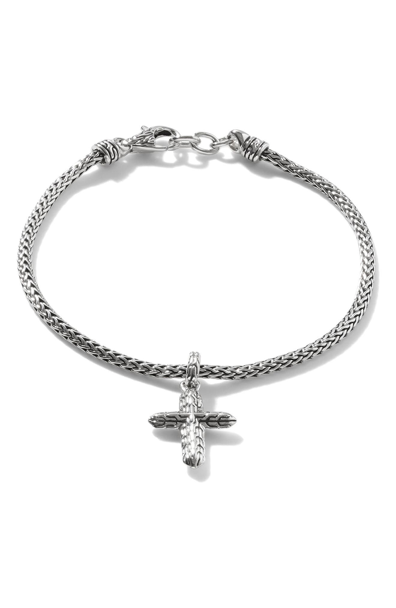 John Hardy Cross Charm Bracelet, Sterling Silver