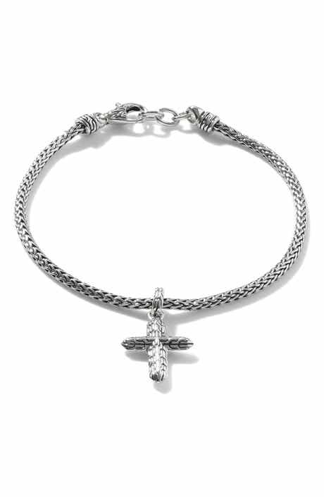 John Hardy Cross Charm Bracelet, Sterling Silver