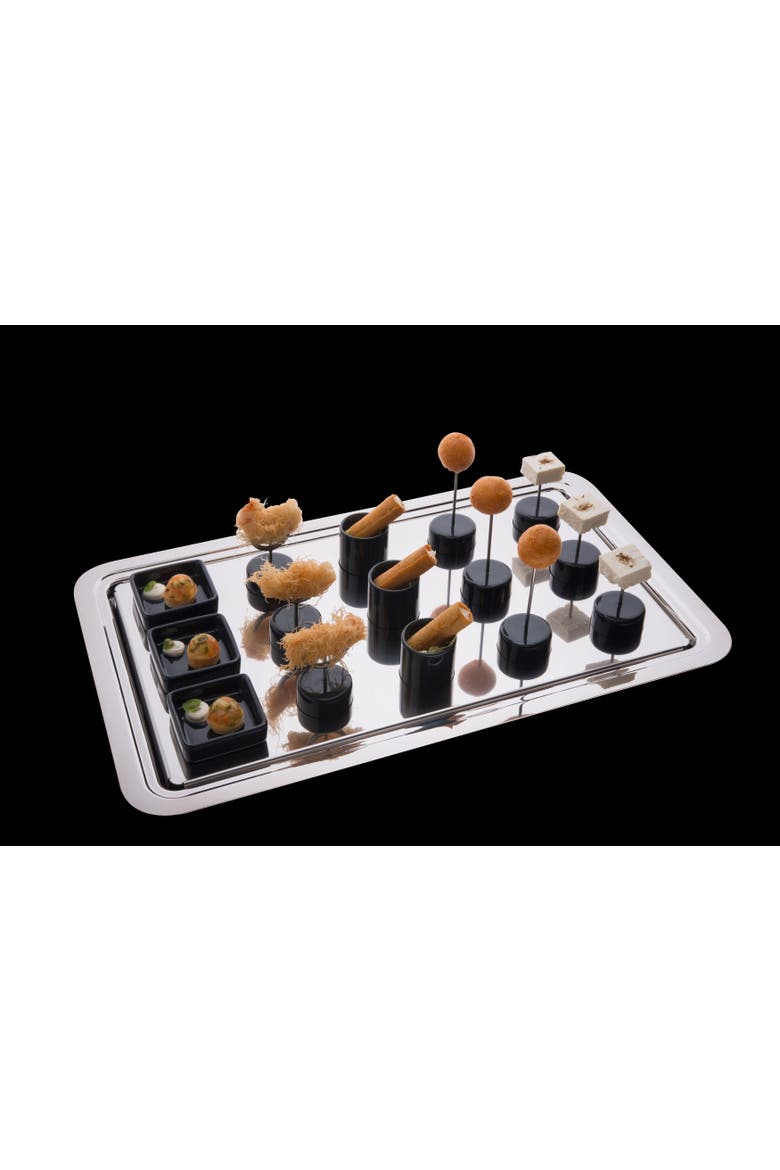 Novecento Rectangular Serving Tray, Alternate, color, Silver