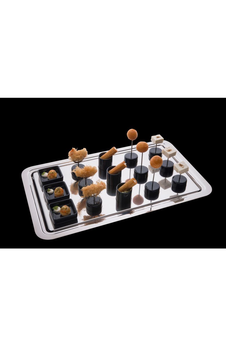 Mepra Novecento Rectangular Serving Tray, Alternate, color, Silver
