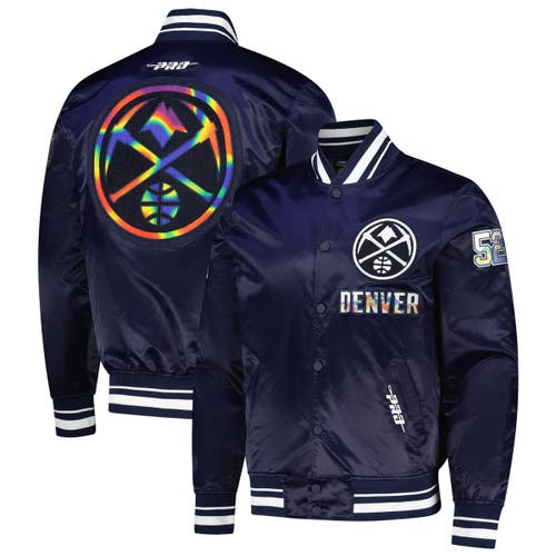 Pro Standard Navy Denver Nuggets 2024/25 City Edition Chenille Satin Full-snap Jacket In Blue