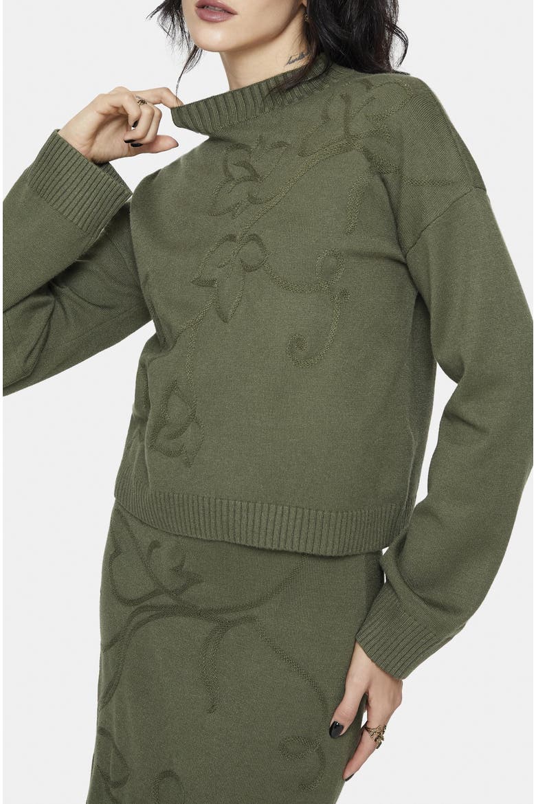 Elixir Branch Detail Knit Sweater, Alternate, color, Green