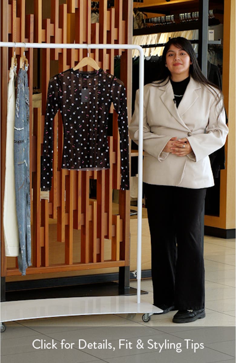 Kaylee Printed Long Sleeve Mesh Top, sales video thumbnail