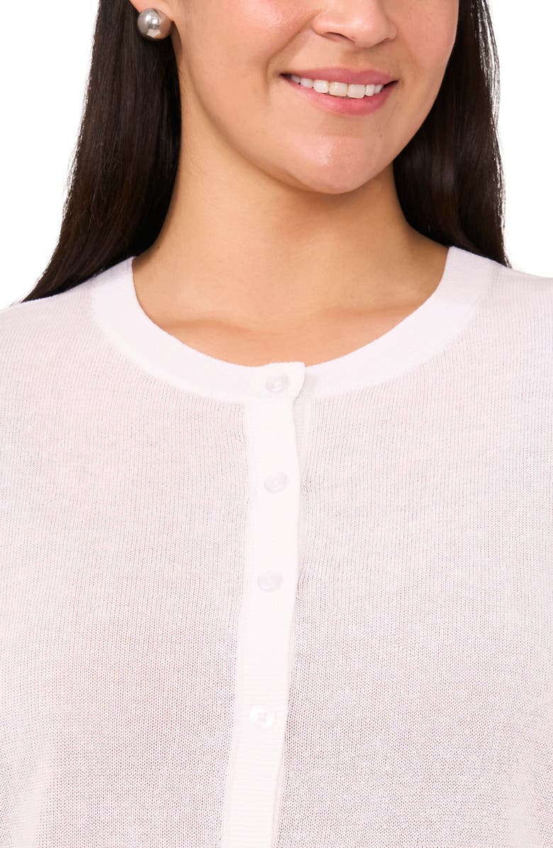 Halogen<sup>®</sup> Short Sleeve Cardigan, Alternate, color, Bright White