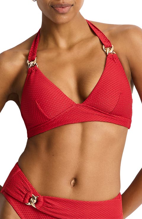 Luminara Triangle Halter Bikini Top