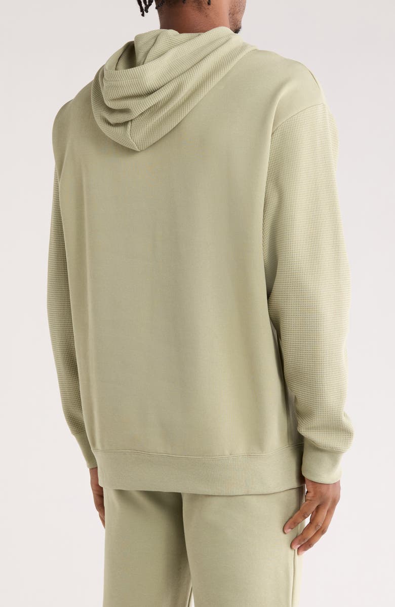 PUMA Relaxed Fit Waffle Hoodie, Alternate, color, Lux Army