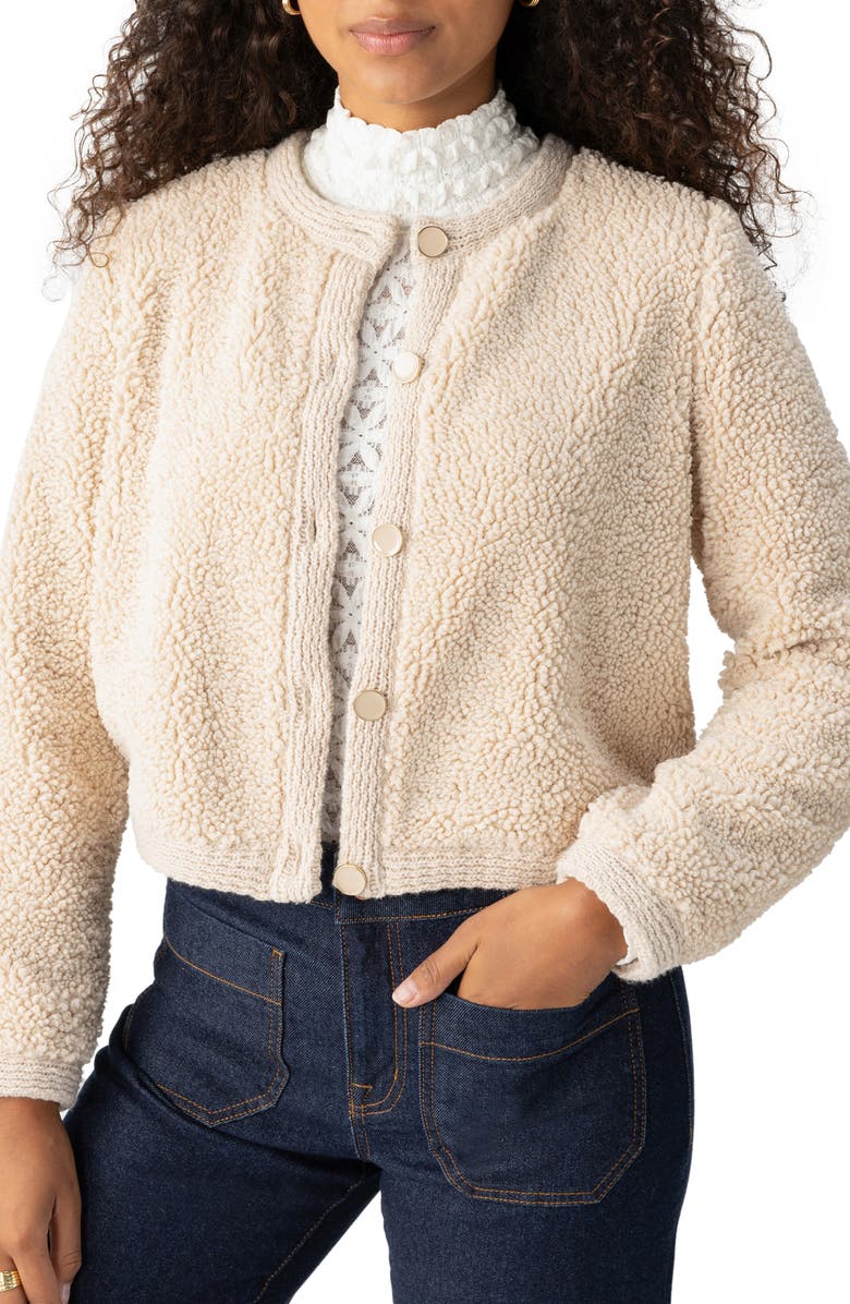 Sanctuary Cozy Textured Cardigan, Alternate, color, Toasted Almond