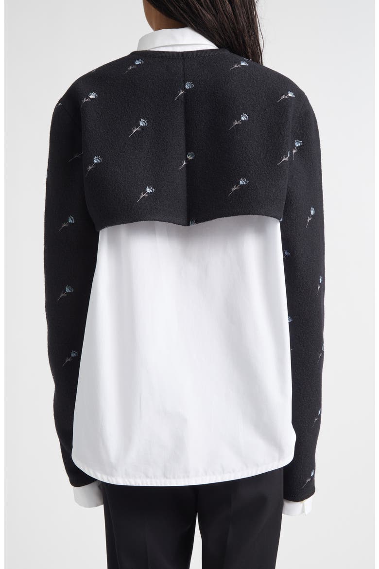 Walker Floral Embroidered Wool Crop Jacket, Alternate, color, BLACK FLOWERS FELTED