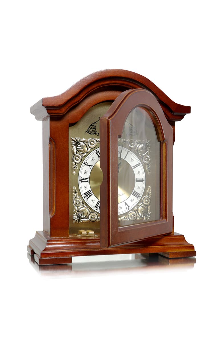 Bedford Clock Collection Mantel Clock with Chimes, Alternate, color, Redwood