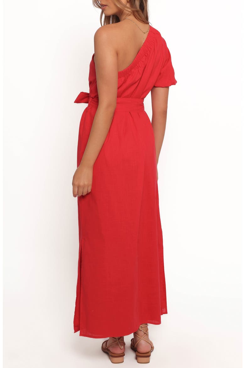 Roma One-Shoulder Dress, Alternate, color, RED