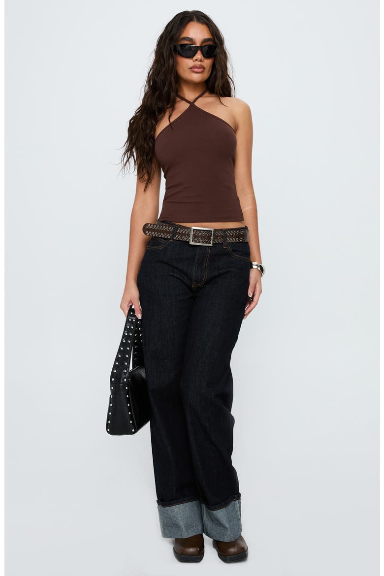 Baseline Rib Halter Top, Alternate, color, CHOCOLATE