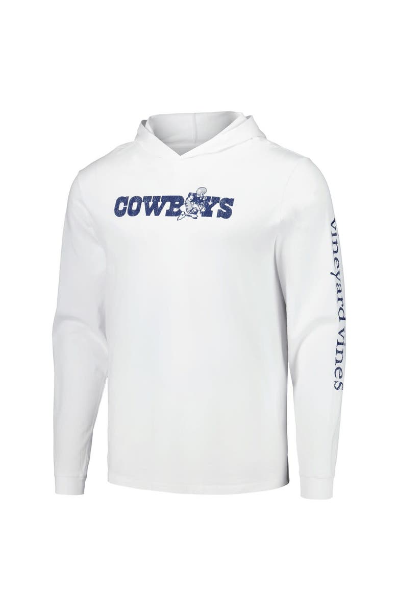 vineyard vines Men's Vineyard Vines  White Dallas Cowboys Wordmark Retro Joe Long Sleeve Hoodie T-Shirt, Alternate, color, 