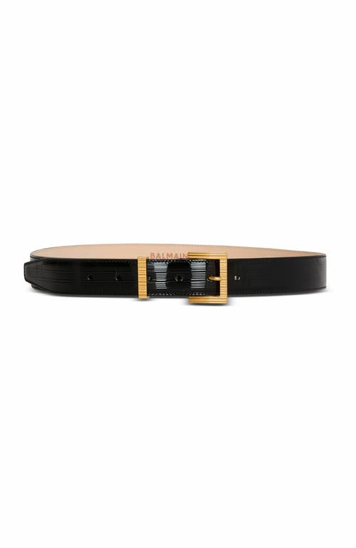 Balmain Perfume belt in striped patent leather in Black at Nordstrom, Size 85