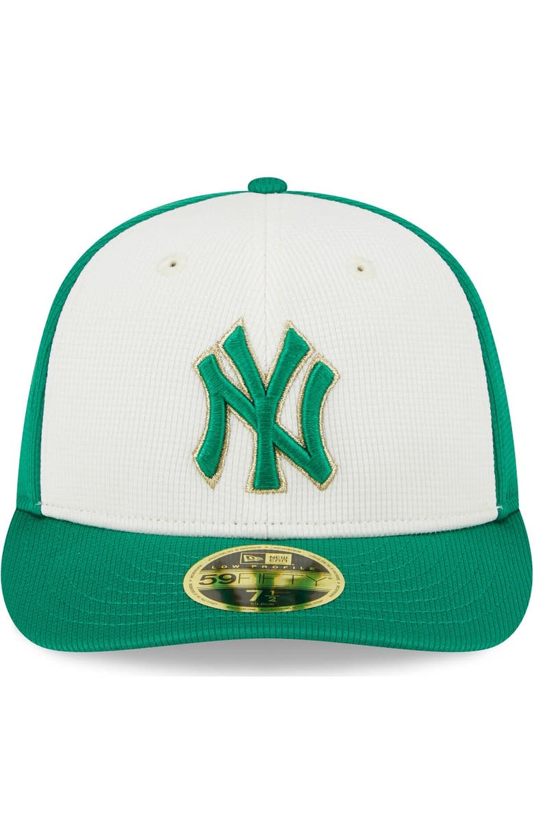 New Era Men's New Era White/Green New York Yankees 2024 St. Patrick's Day Low Profile 59FIFTY Fitted Hat, Alternate, color,