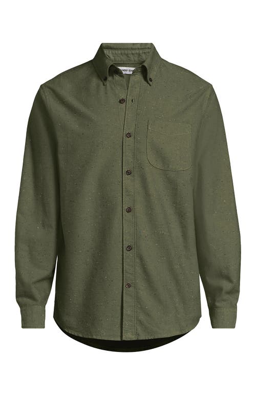 Lands' End Traditional Fit Flagship Flannel Shirt In Green