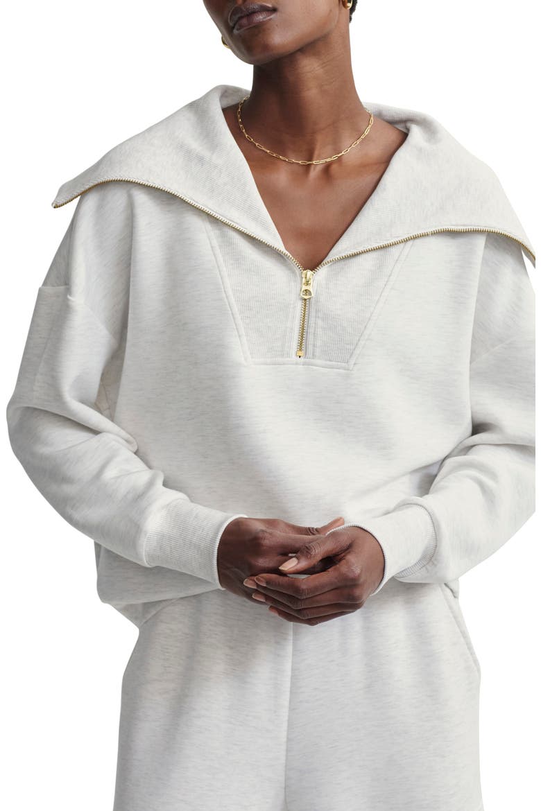 Catherine Half Zip Sweatshirt, Main, color, IVORY MARL