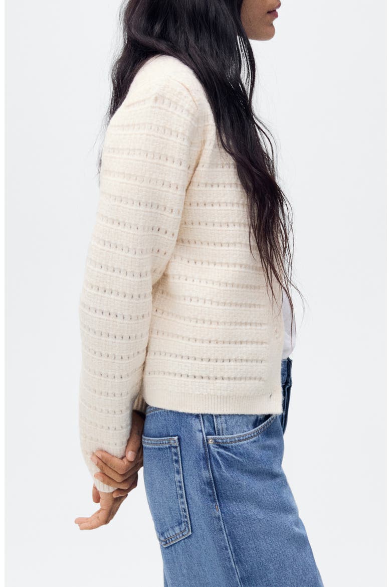 Open Stitch Cardigan, Alternate, color, ECRU