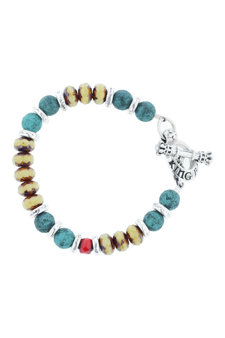 American Voices Ceramic & Glass Bead Bracelet, Main, color, TURQUOISE
