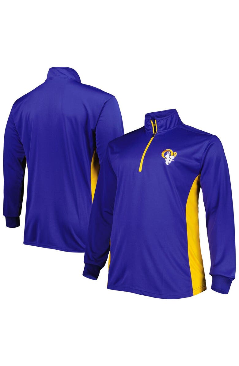 PROFILE Men's Royal Los Angeles Rams Big & Tall Quarter-Zip Top, Main, color, Royal