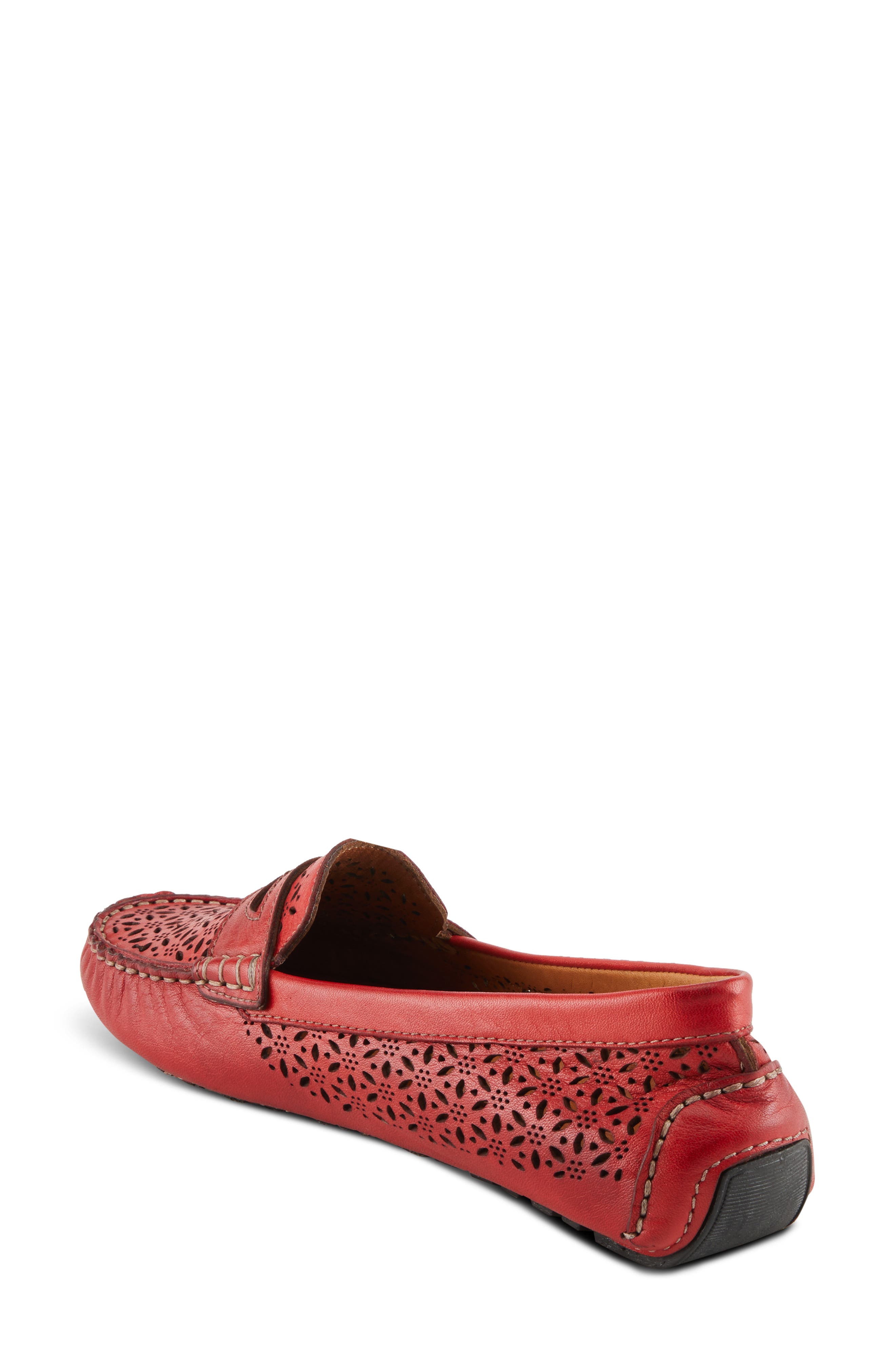 Spring Step Crain Driving Penny Loafer, Alternate, color, Red