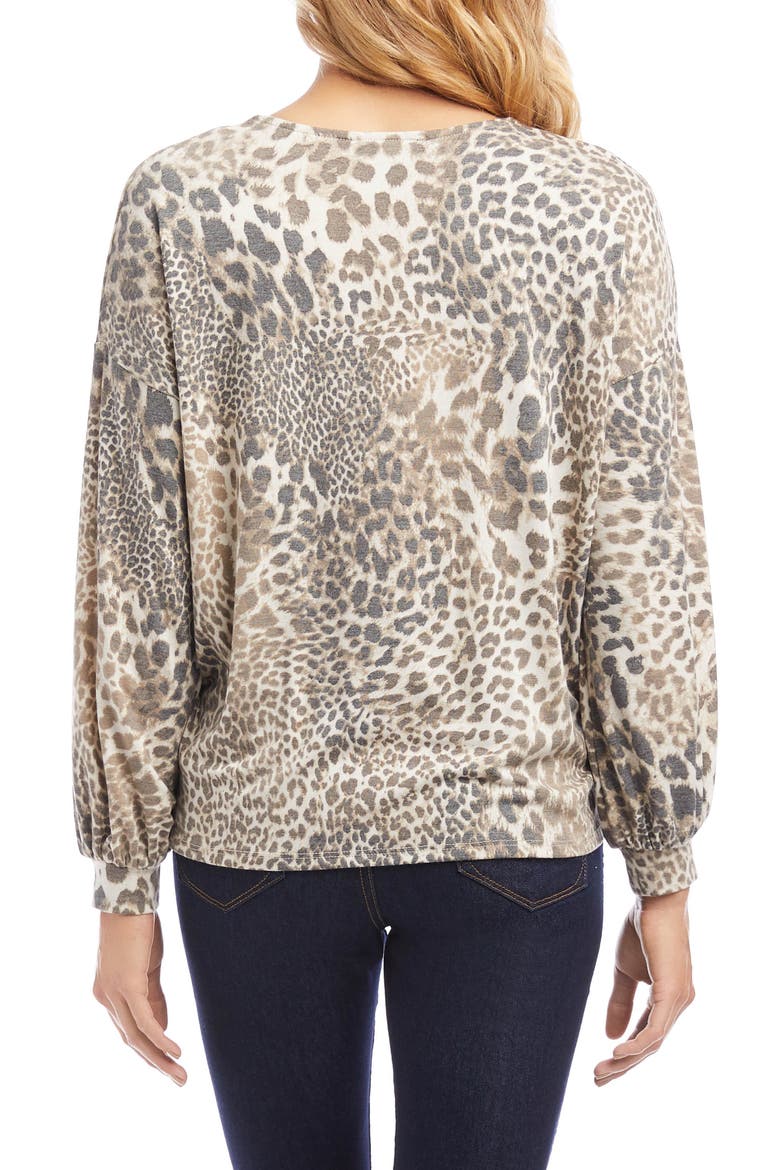 Leopard Print Twist Front Top, Alternate, color, PRINT