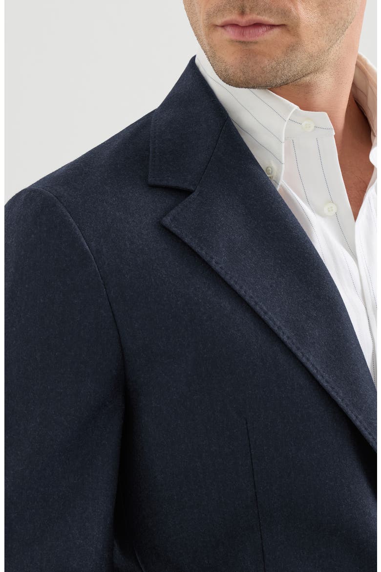 Virgin wool flannel deconstructed Cavallo blazer, Alternate, color, Marine
