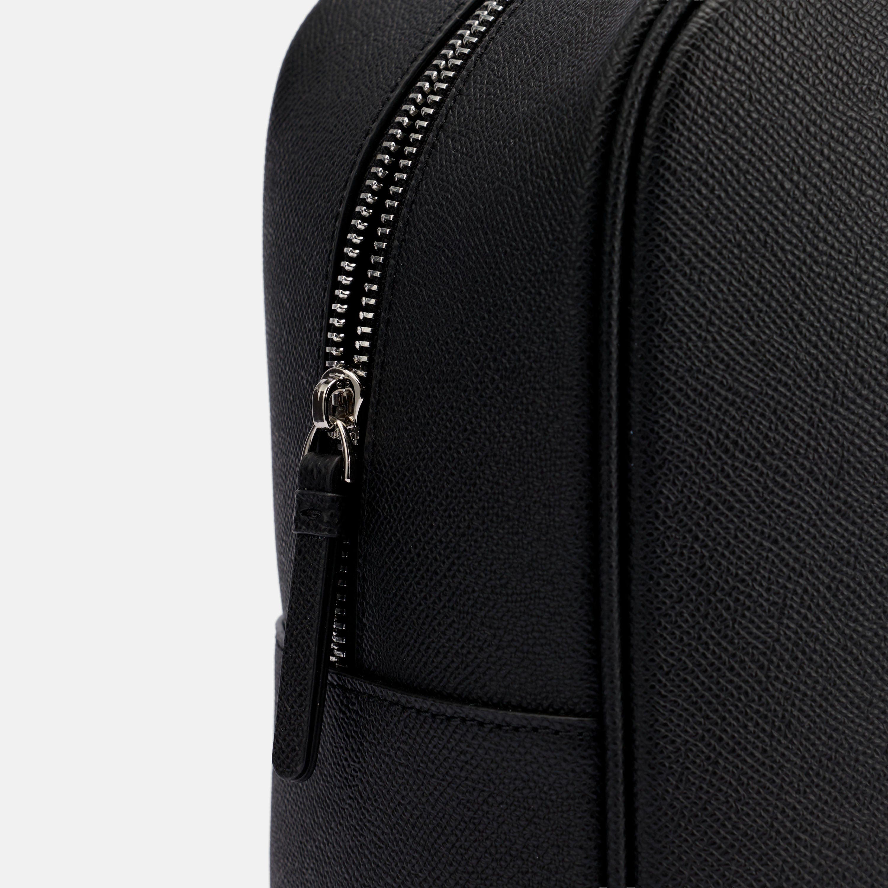 Pebble Calf Leather Briefcase Duffle, Alternate, color, Black