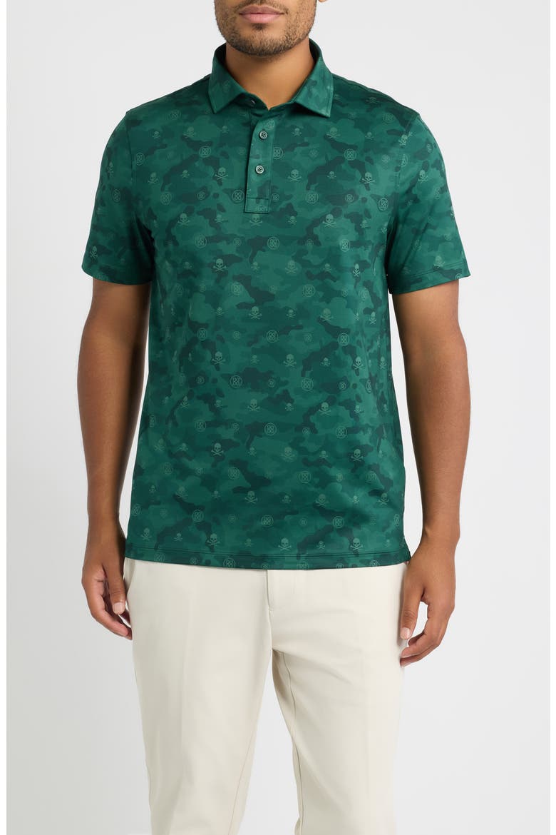 Icon Camo Stretch Tech Jersey Golf Polo Shirt, Main, color, PINE