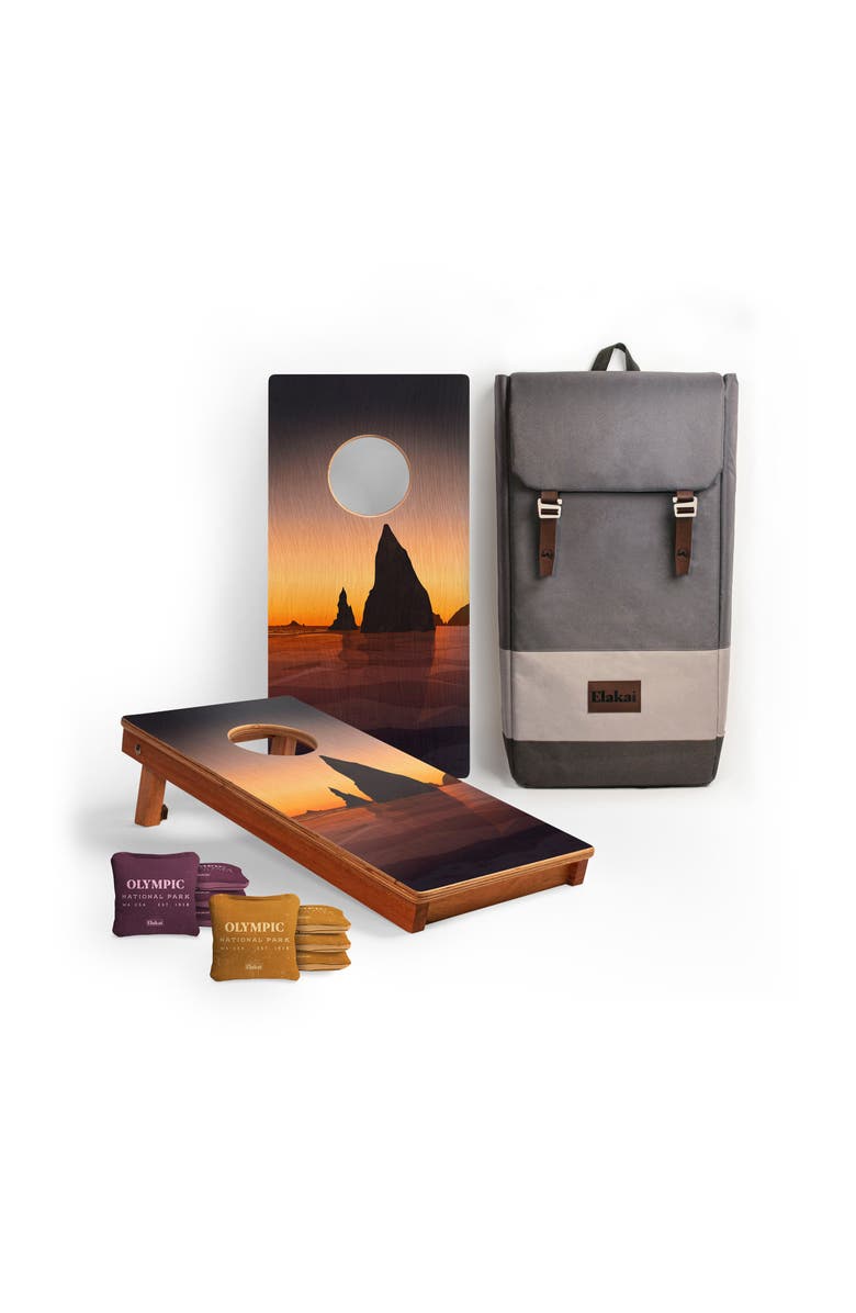 Elakai 1ft x 2ft Mahogany Pathfinder Cornhole Board Set, Main, color, Olympic National Park