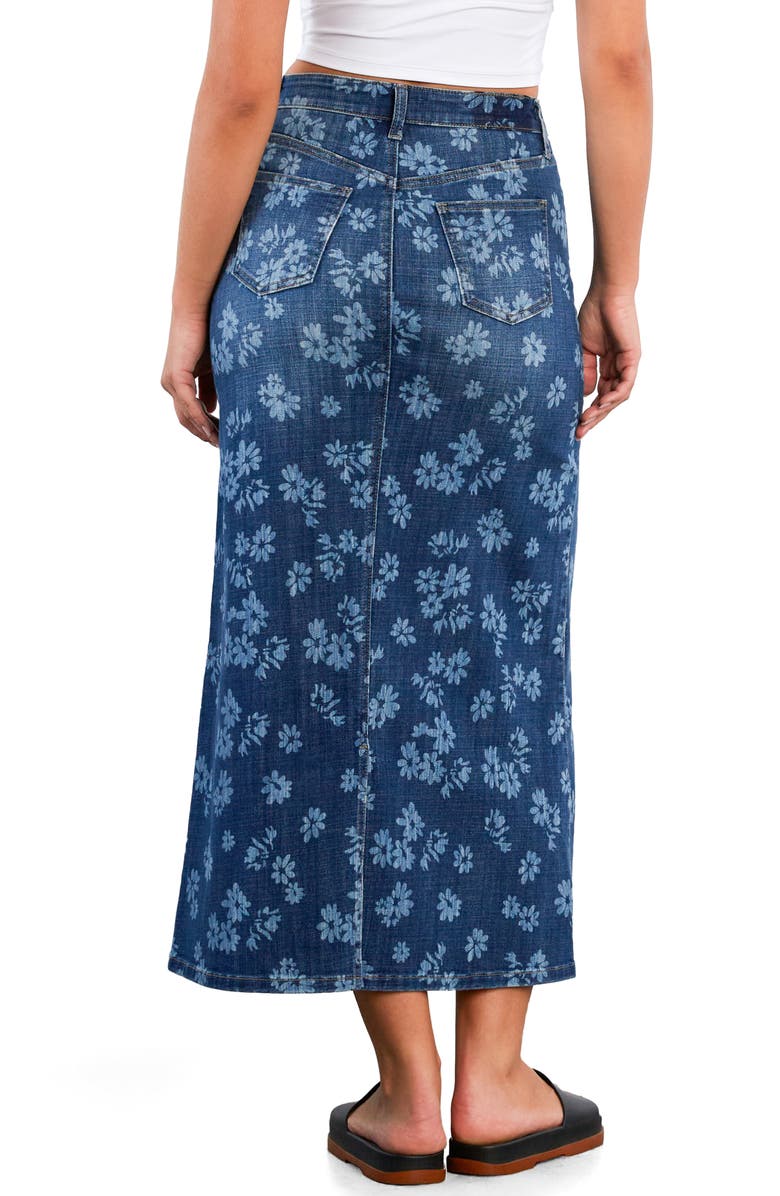 HINT OF BLU Floral Denim Maxi Skirt, Alternate, color, Floral Denim