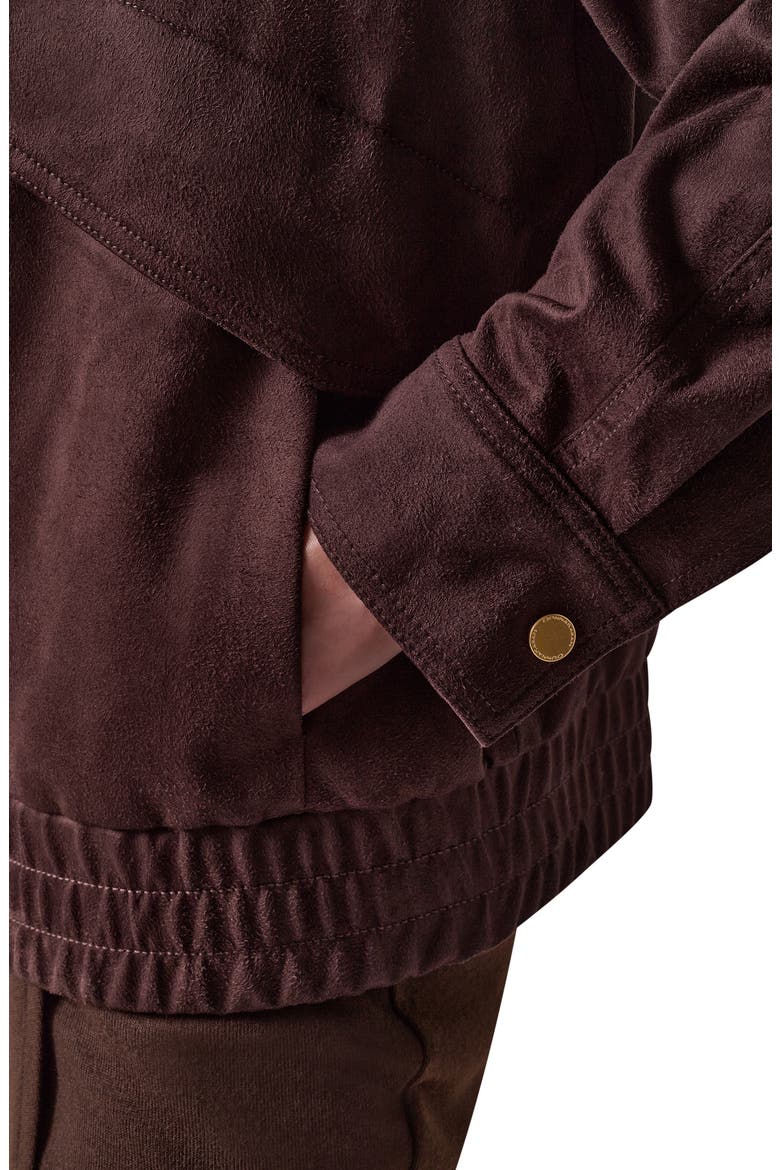 Faux Suede Zip Front Jacket, Alternate, color, ESPRESSO