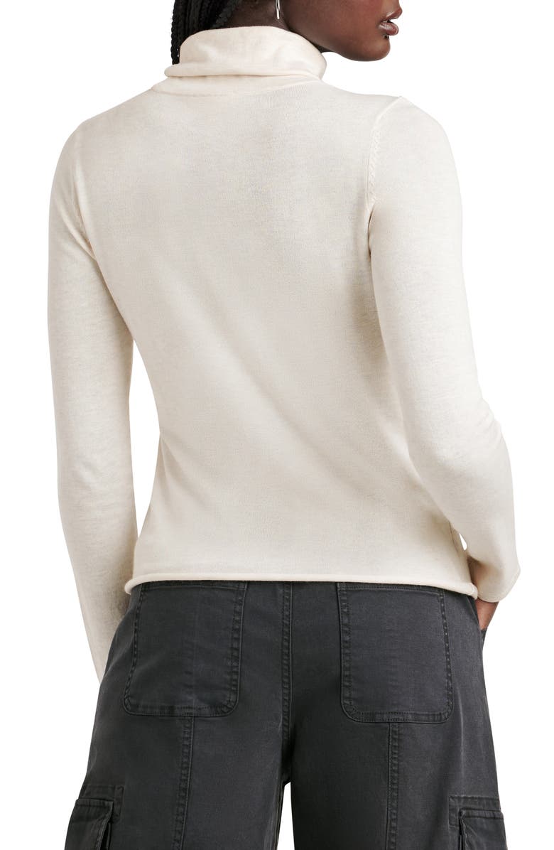 Splendid Greyson Cotton Blend Turtleneck Sweater, Alternate, color, Paper