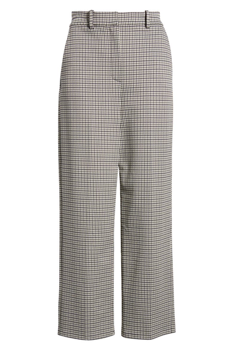 Houndstooth High Waist Straight Leg Pants, Alternate, color, NAVY MULTI