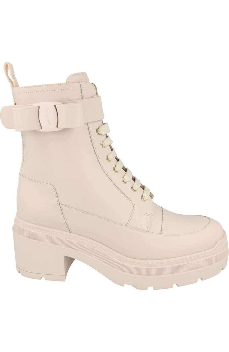 FERRAGAMO Lober Leather Hiker Boot, Alternate, color, Off White