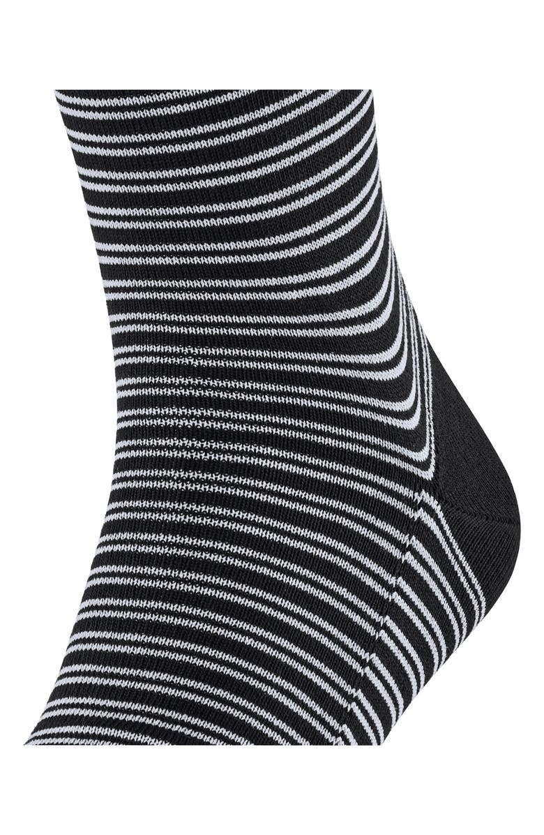 Falke Family Stripe Cotton Blend Dress Socks, Alternate, color, Black