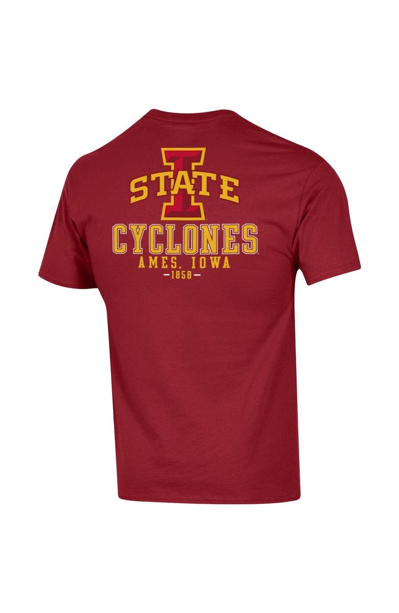 Champion Men's Champion Cardinal Iowa State Cyclones Stack 2-Hit T-Shirt, Alternate, color, Cardinal