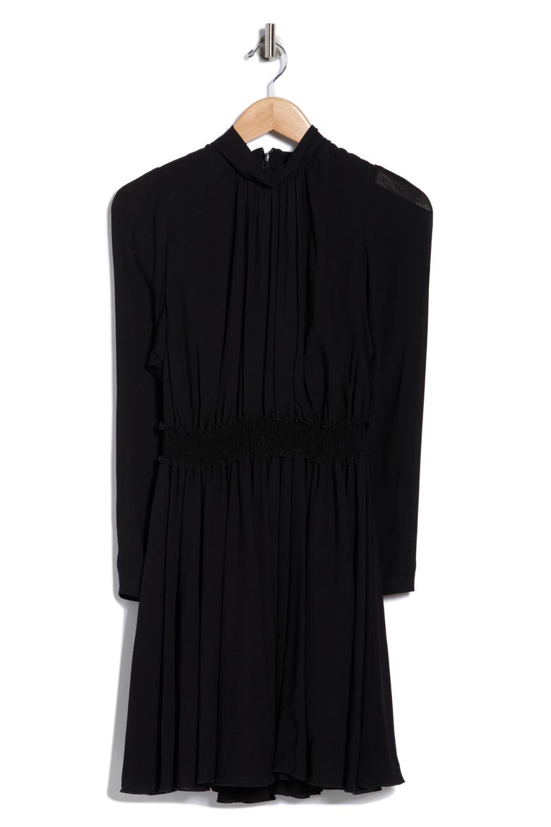 Long Sleeve Minidress, Alternate, color, BLACK