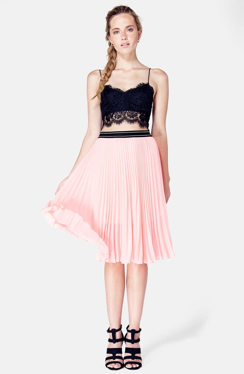 Topshop Lace Mesh Bralette, Alternate, color, 