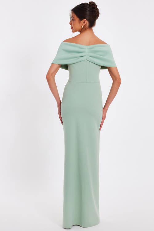 Quiz Scuba Crepe Contrast Wrap Maxi Dress In Green