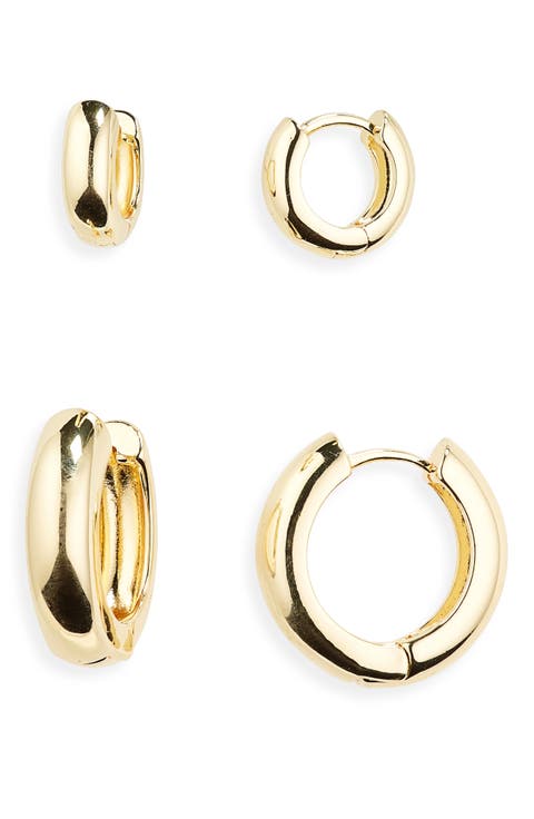Demi Fine Set of 2 Huggie Hoop Earrings