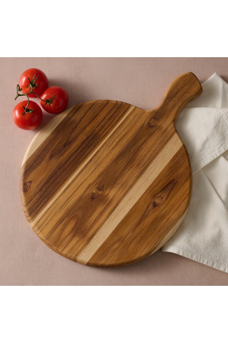 Redondo Teak Pizza Cutting Board, Alternate, color, Natural