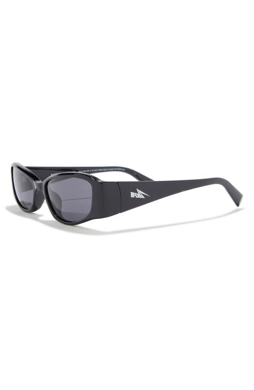 Le Specs Barrier 56mm Oval Sunglasses In Black