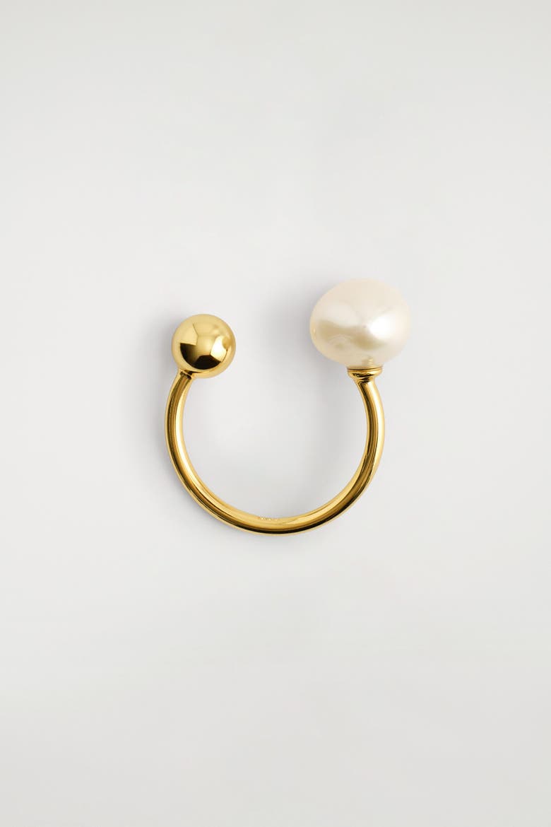 Floating Freshwater Pearl Ring, Main, color, GOLD