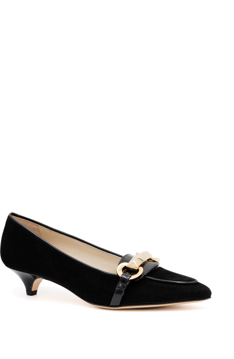 Amalfi by Rangoni Astarte Pointed Toe Kitten Heel Pump, Main, color, Black Cashmere