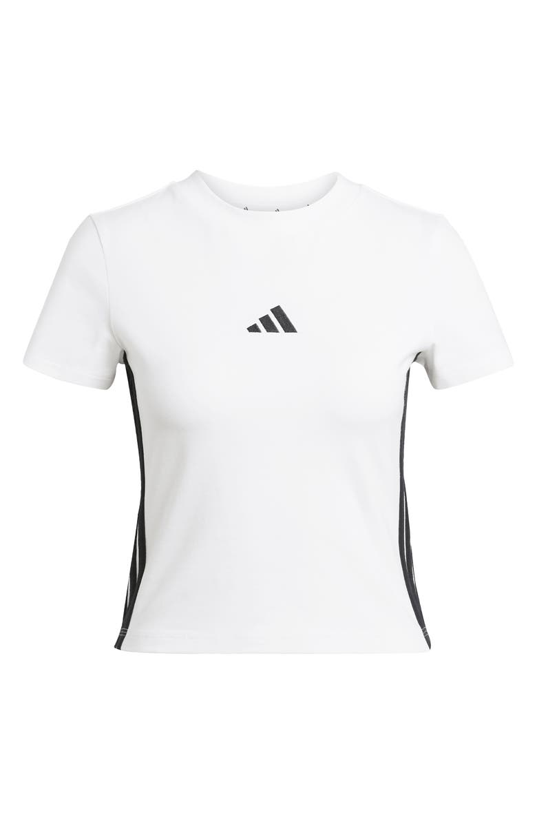 adidas 3-Stripe Baby T-Shirt, Alternate, color, White/ Black