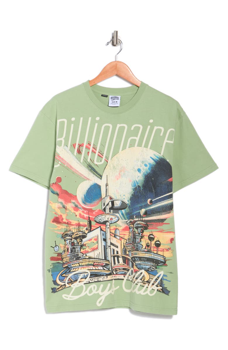 Billionaire Boys Club Skycity Graphic T-Shirt, Alternate, color, Forest Shade